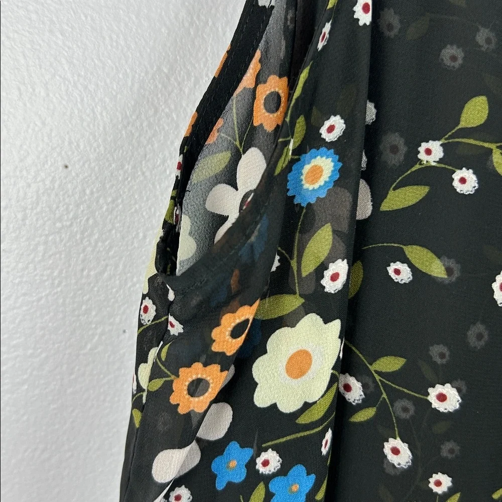 Molly Bracken Gabrielle Floral Sheer Sleeveless Cinched Back Blouse Size 16W - Picture 8 of 14